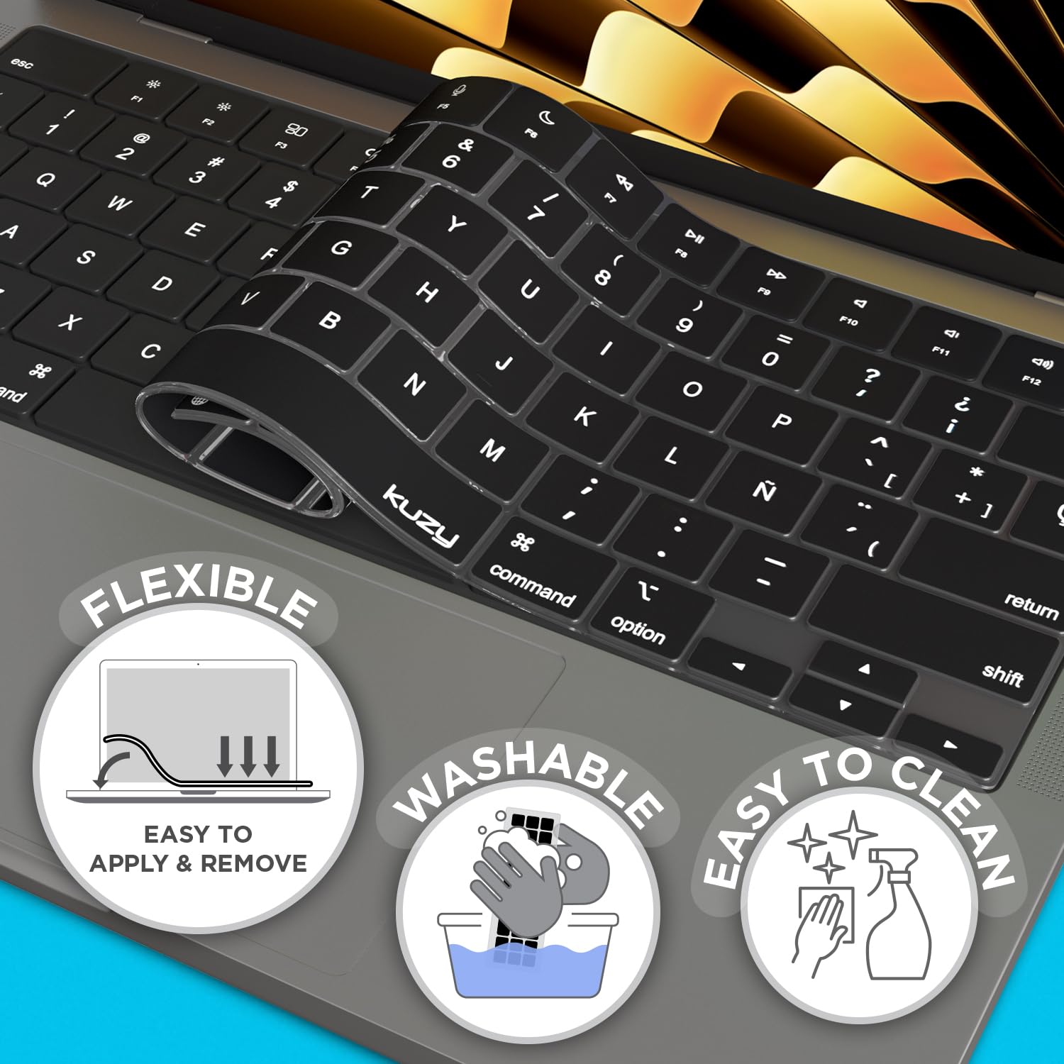 Foto 5 pulgar | Funda De Teclado Kuzy Spanish Silicone Para Macbook Pro/air - Venta Internacional.