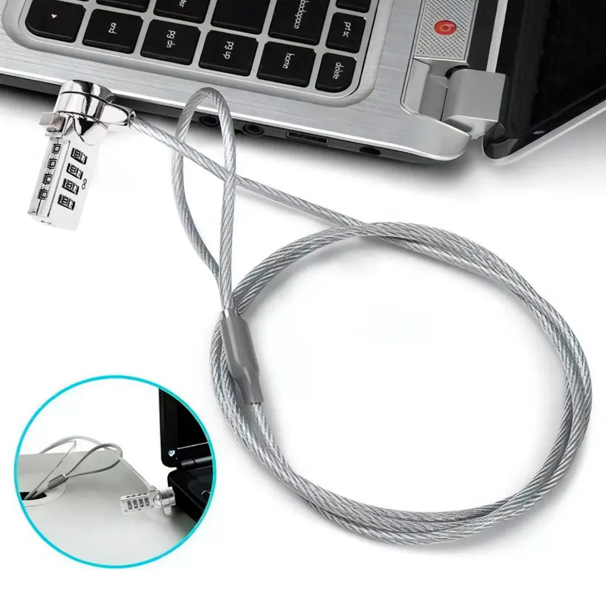 Foto 3 pulgar | Candado De Combinación Para Laptop 1 Metro Eo Safe Imports Esi-19113 Plata