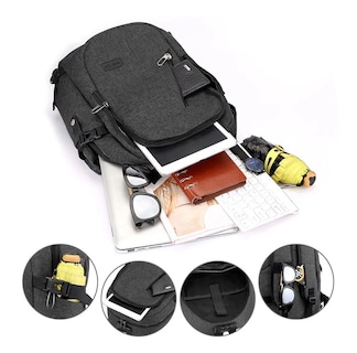 Foto 2 | Mochila Fashion para Laptop con Carga USB color Negro