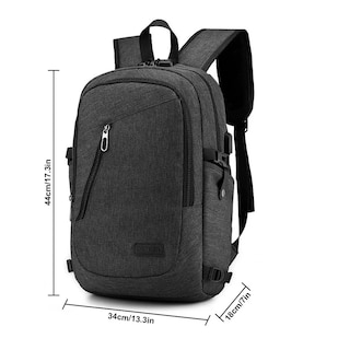 Foto 3 | Mochila Fashion para Laptop con Carga USB color Negro