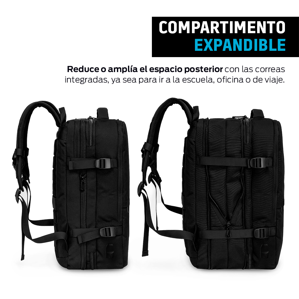 Foto 5 pulgar | Mochila Para Laptop Antirrobo Extra Grande Con Puerto Usb, Redlemon, 80874. Negro