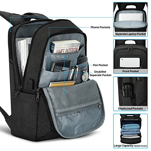 Foto 4 pulgar | Venta Internacional- Mochila para Laptop Kopack Antirrobo 15.6'' Carga USB Delgada Negra