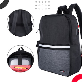 Foto 6 | Mochila TechZone Glad Porta Laptop 15.6 pulgadas color Negro
