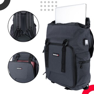Foto 6 | Mochila Techzone Glory para Laptop 15.6 con Puerto Usb Gris