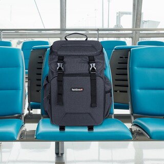 Foto 8 | Mochila Techzone Glory para Laptop 15.6 con Puerto Usb Gris
