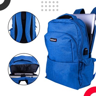 Foto 3 | Mochila Techzone Courage Portalaptop 14 Puerto Usb Azul
