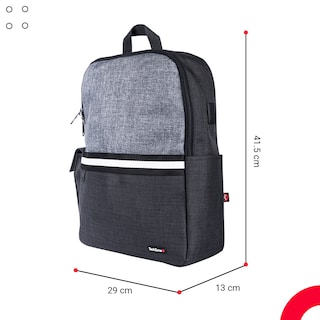 Foto 4 | Mochila TechZone Glad Porta Laptop 15.6 pulgadas color Gris y negro
