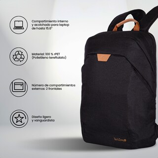 Foto 4 | Backpack Techzone Eco Hero Negro