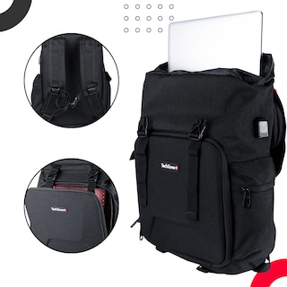 Foto 6 | Mochila Techzone TZ21LBP13-A Negra Glory para Laptop 15.6'' con Puerto USB