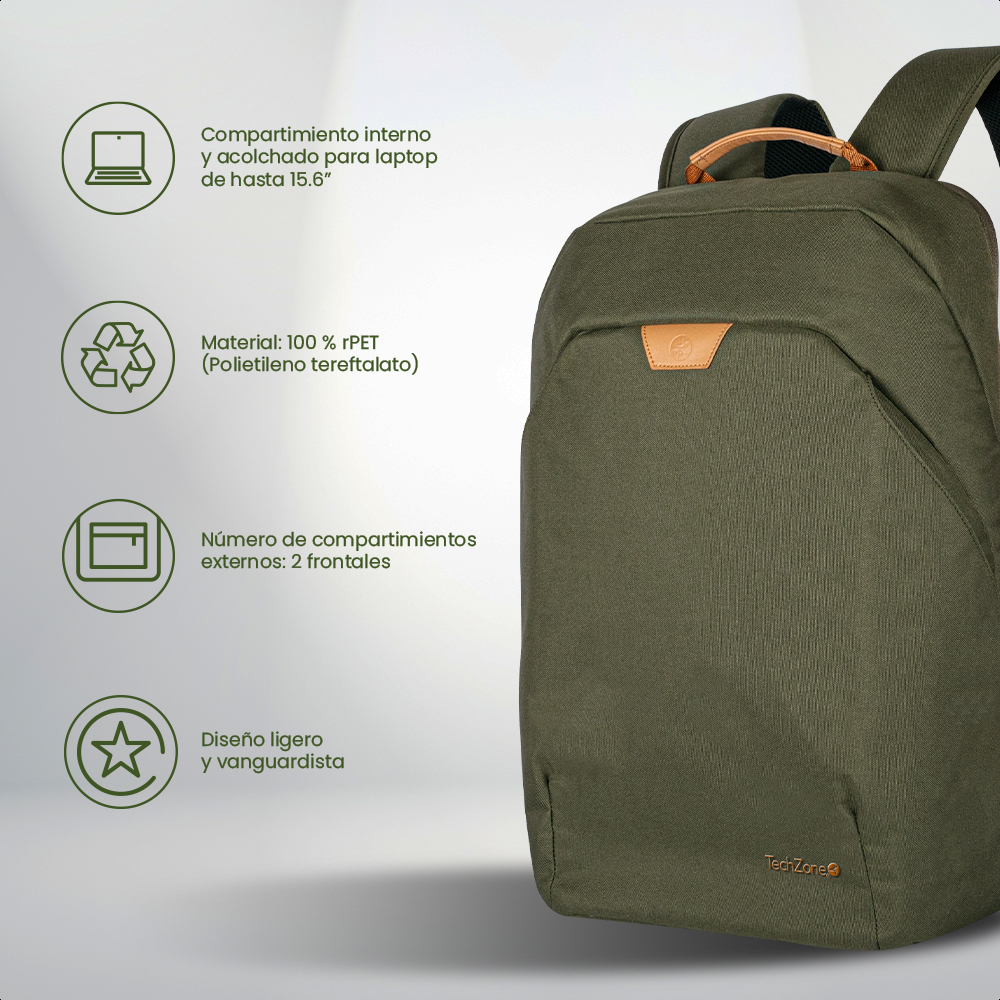 Foto 5 pulgar | Backpack Techzone Eco Hero Verde