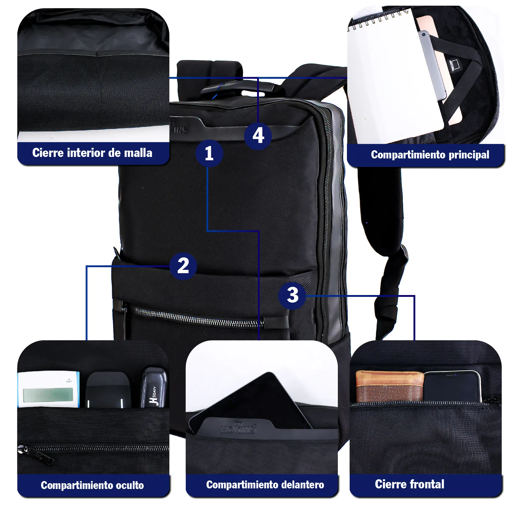 Foto 5 pulgar | Mochila para Laptop Hokins Evolve 2 en 1 Expandible