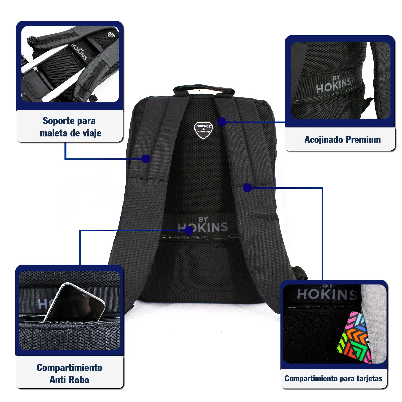 Foto 6 pulgar | Mochila para Laptop Hokins Evolve 2 en 1 Expandible