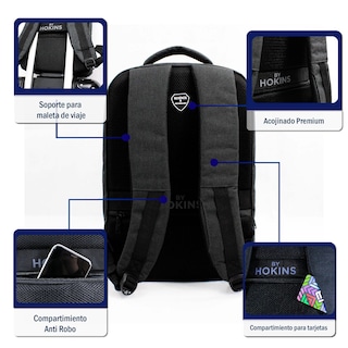 Foto 4 | Mochila para Laptop Hokins A7 Negra