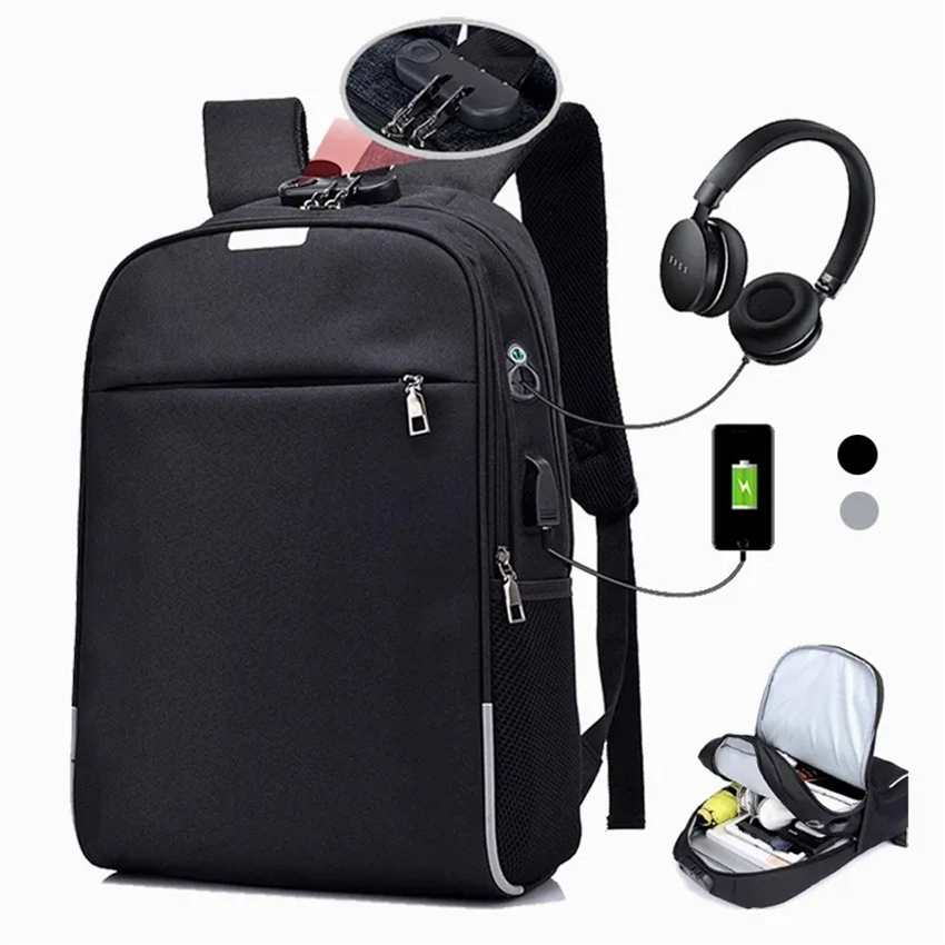 Foto 2 pulgar | Venta Internacional- Mochila Impermeable USB para Portátil 20-35 L de Lona Negra