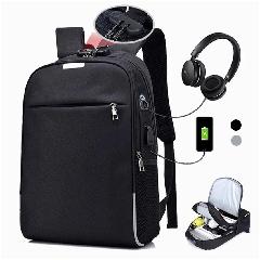 Foto 3 pulgar | Venta Internacional- Mochila Impermeable USB para Portátil 20-35 L de Lona Negra