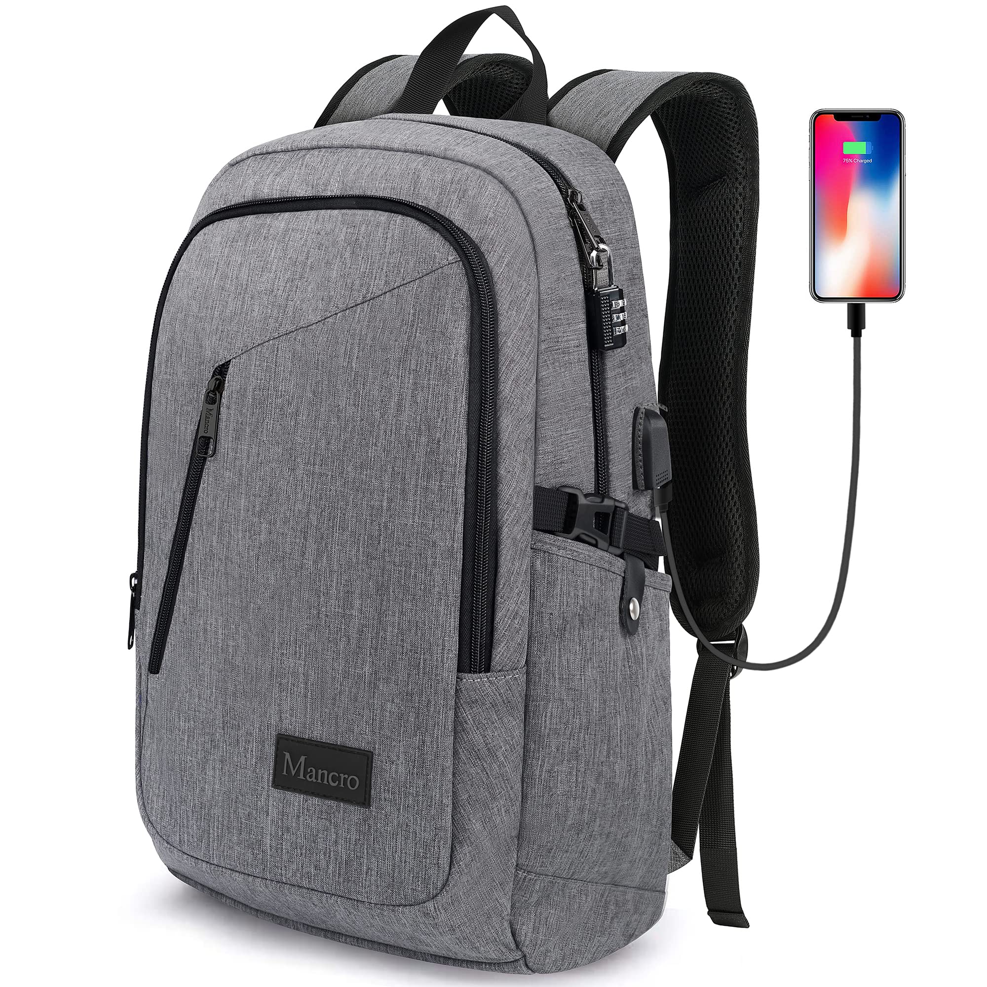 Venta Internacional-Mochila Mancro Gris para Laptop de 15"