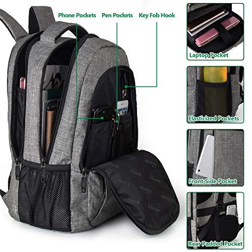 Foto 4 pulgar | Venta Internacional - Mochila Matein Gris para Portátil Antirrobo Slim