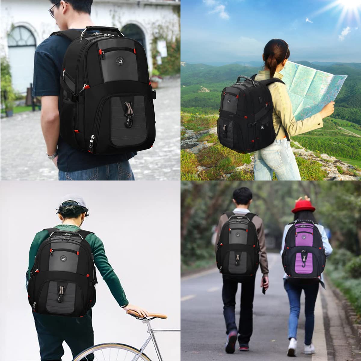 Foto 7 | Venta Internacional - Mochila de Viaje para Portátil Shrradoo Extra Grande de 50 L con USB