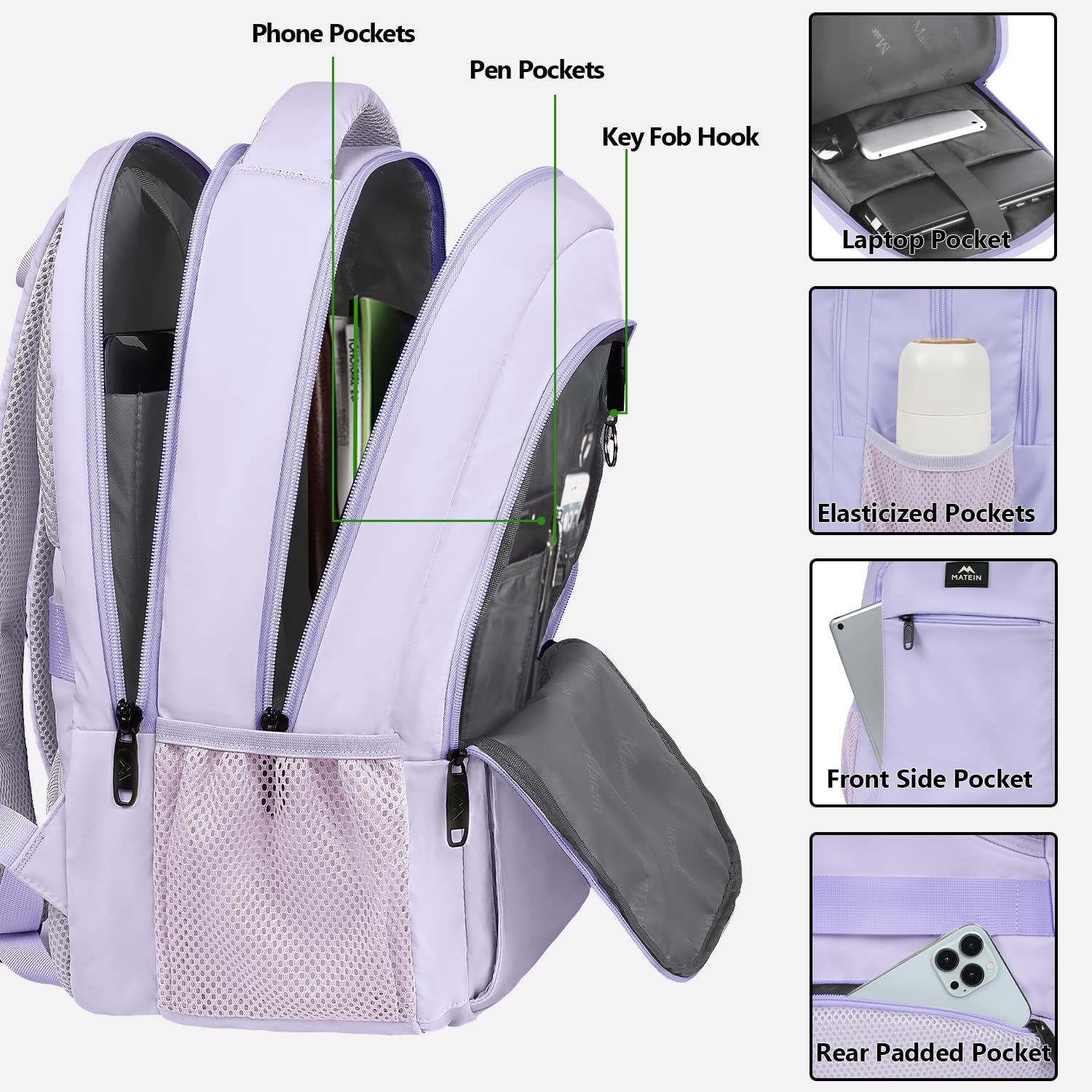 Foto 6 pulgar | Venta Internacional-Mochila Matein Lila para Laptop