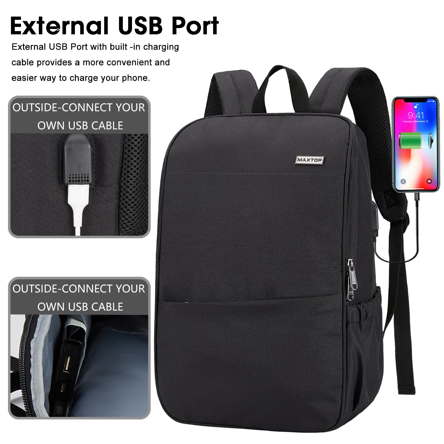 Foto 4 pulgar | Venta Internacional-Mochila Maxtop Negra para Laptop