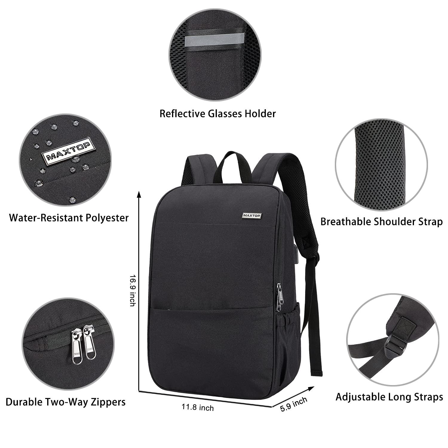 Foto 8 pulgar | Venta Internacional-Mochila Maxtop Negra para Laptop