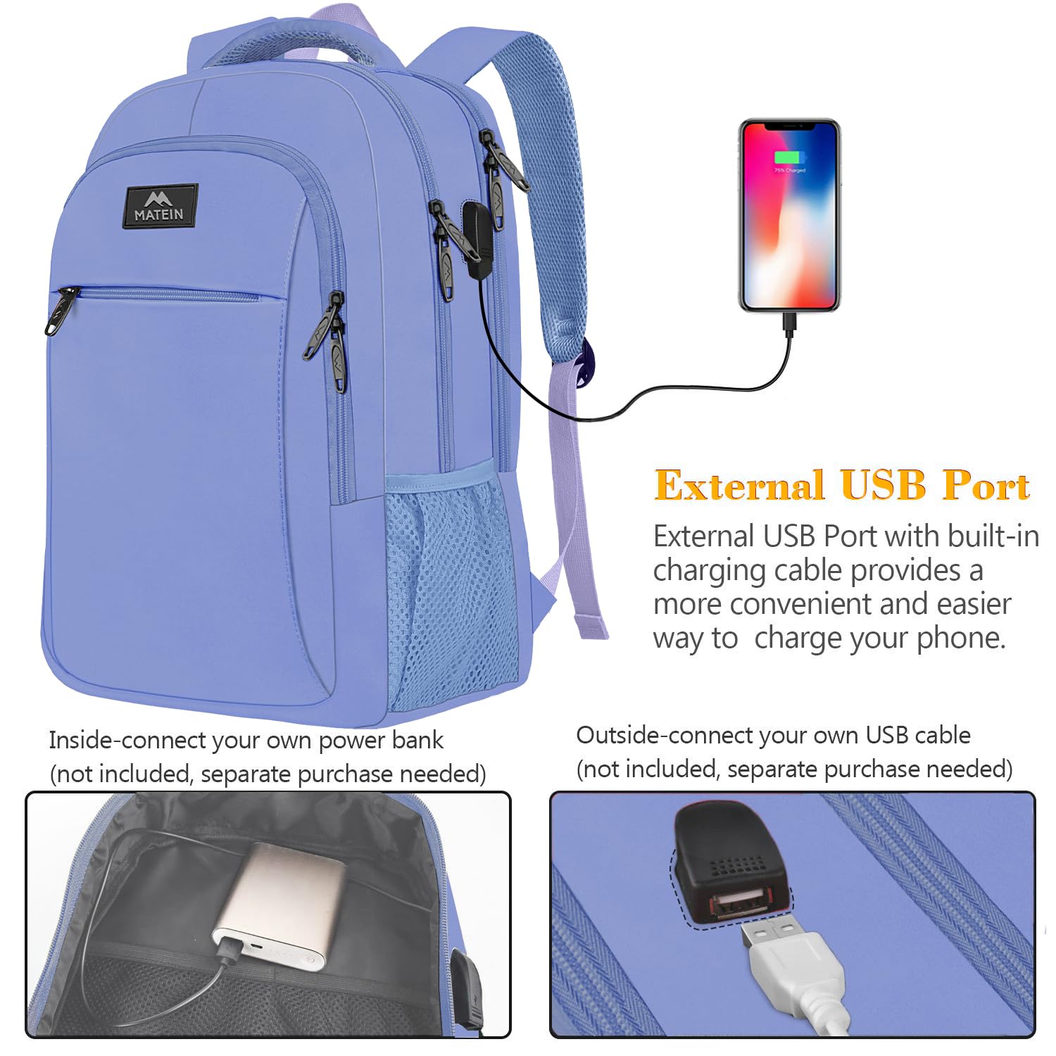 Foto 3 pulgar | Venta Internacional-Mochila Matein Azul para Laptop