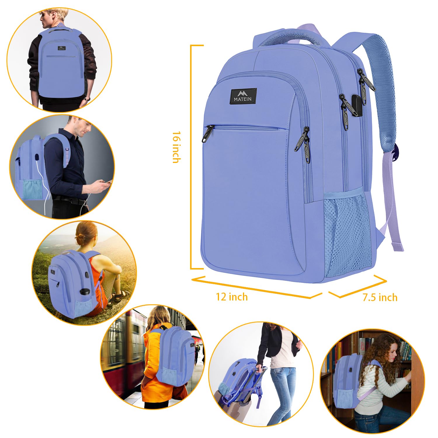 Foto 7 pulgar | Venta Internacional-Mochila Matein Azul para Laptop