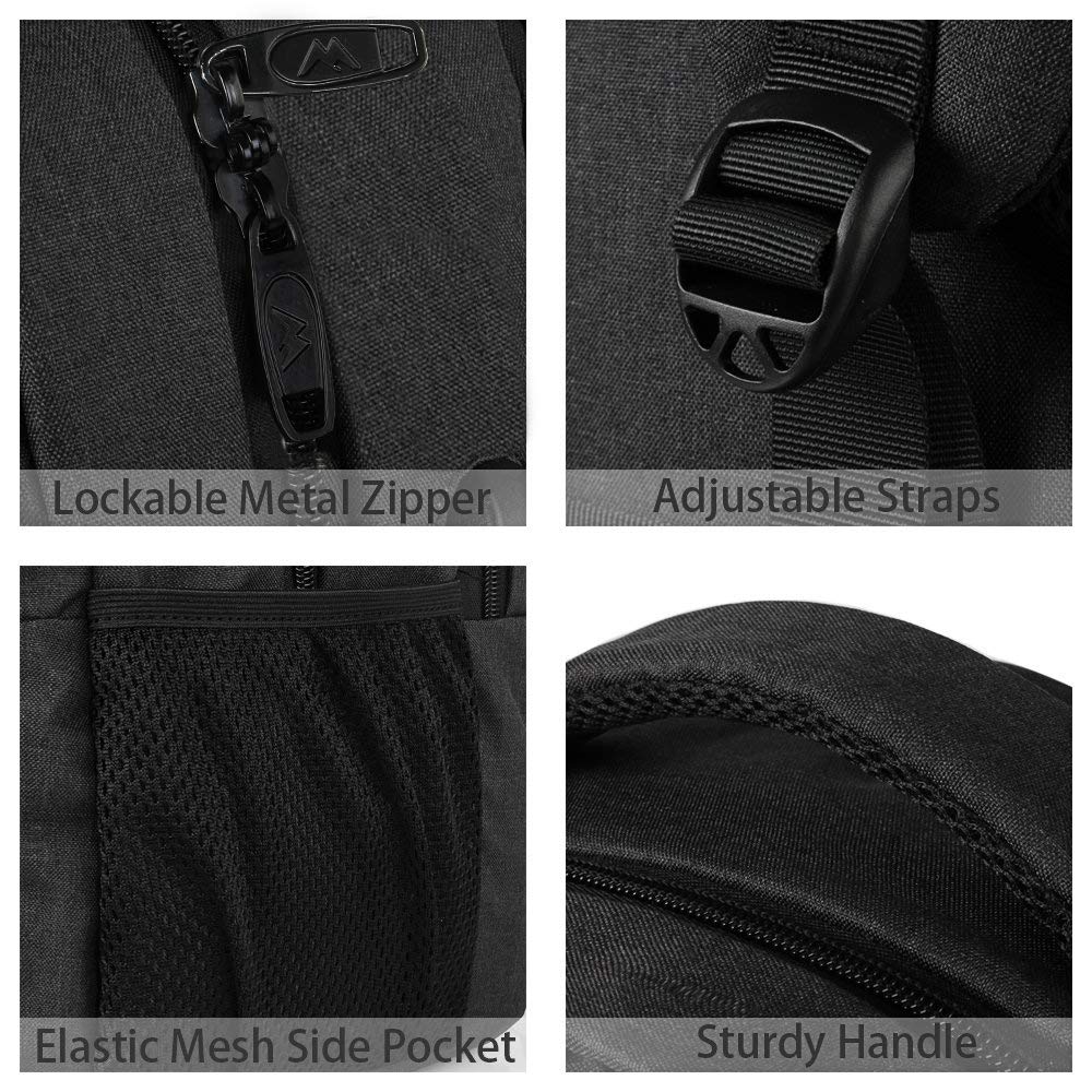 Foto 5 pulgar | Mochila Matein Negra para Laptop de 15.6"-Venta Internacional