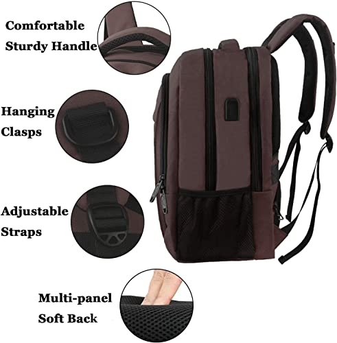 Foto 6 pulgar | Venta Internacional - Mochila para Portátil Matein Marrón College 15.6'' con Puerto USB