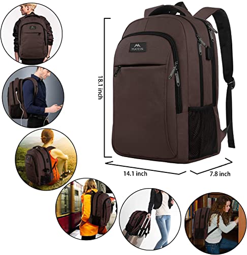 Foto 8 pulgar | Venta Internacional - Mochila para Portátil Matein Marrón College 15.6'' con Puerto USB