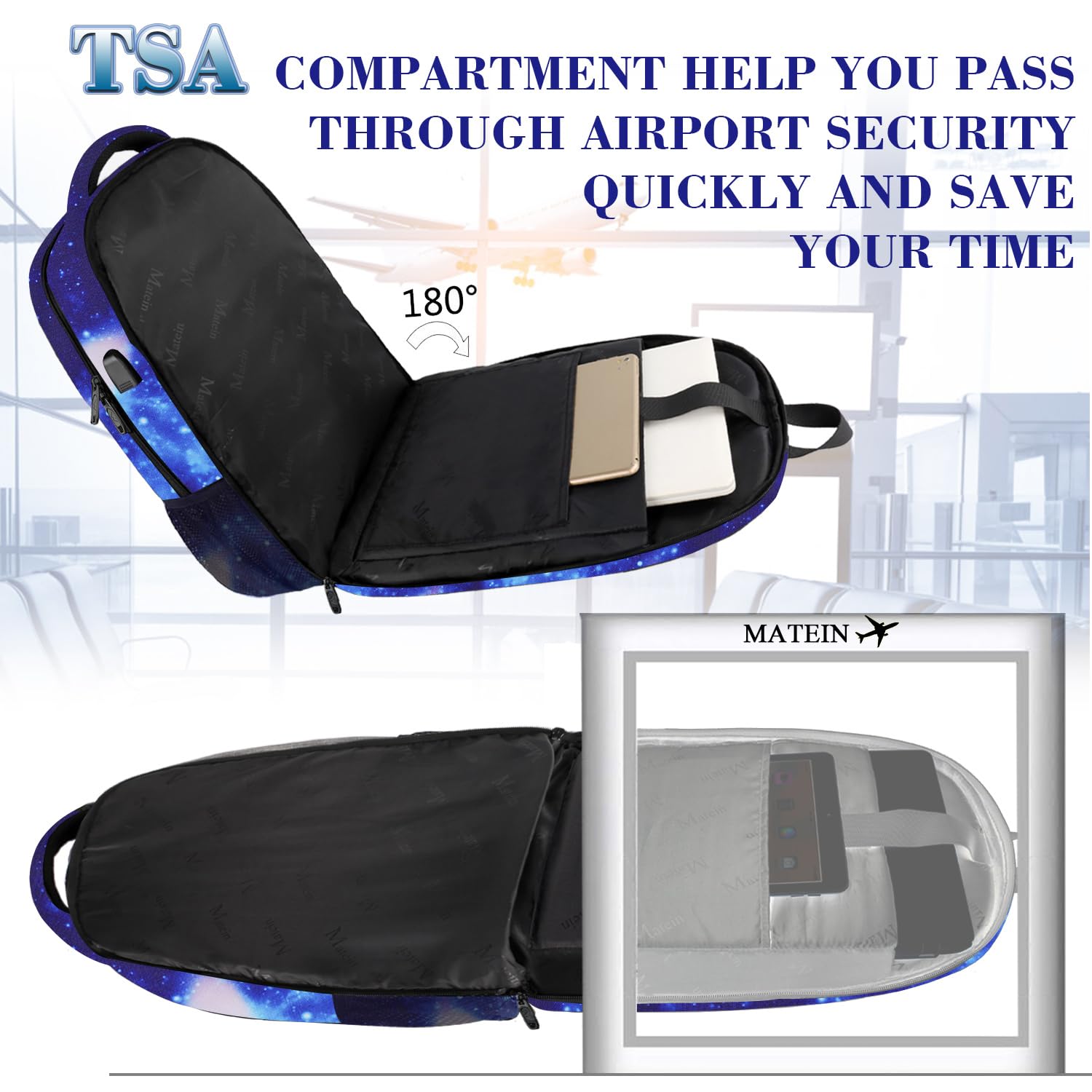 Foto 3 pulgar | Venta Internacional - Mochila De Viaje Matein Extra Grande, Apta Para La Tsa De 17 Pulgadas