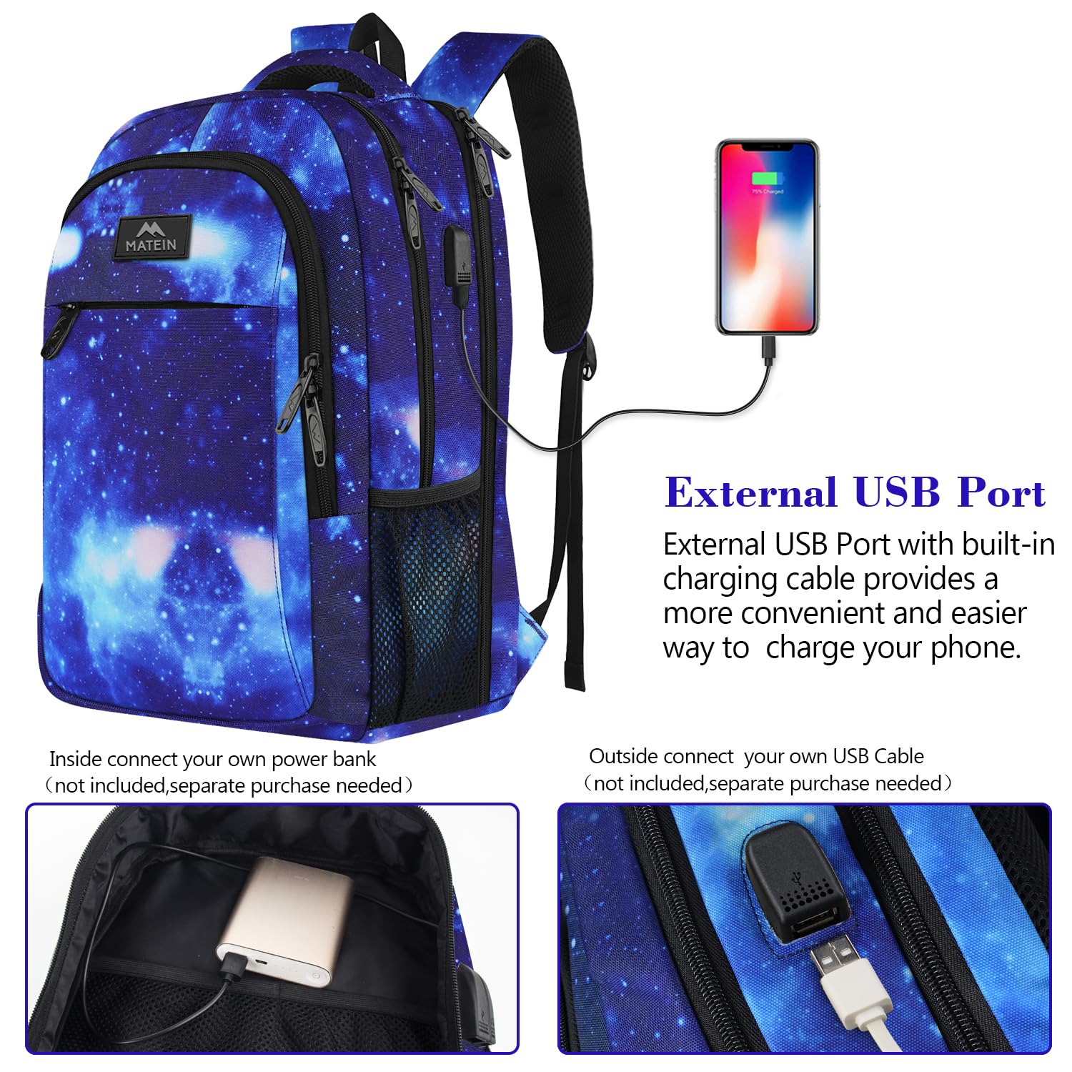 Foto 5 pulgar | Venta Internacional - Mochila De Viaje Matein Extra Grande, Apta Para La Tsa De 17 Pulgadas