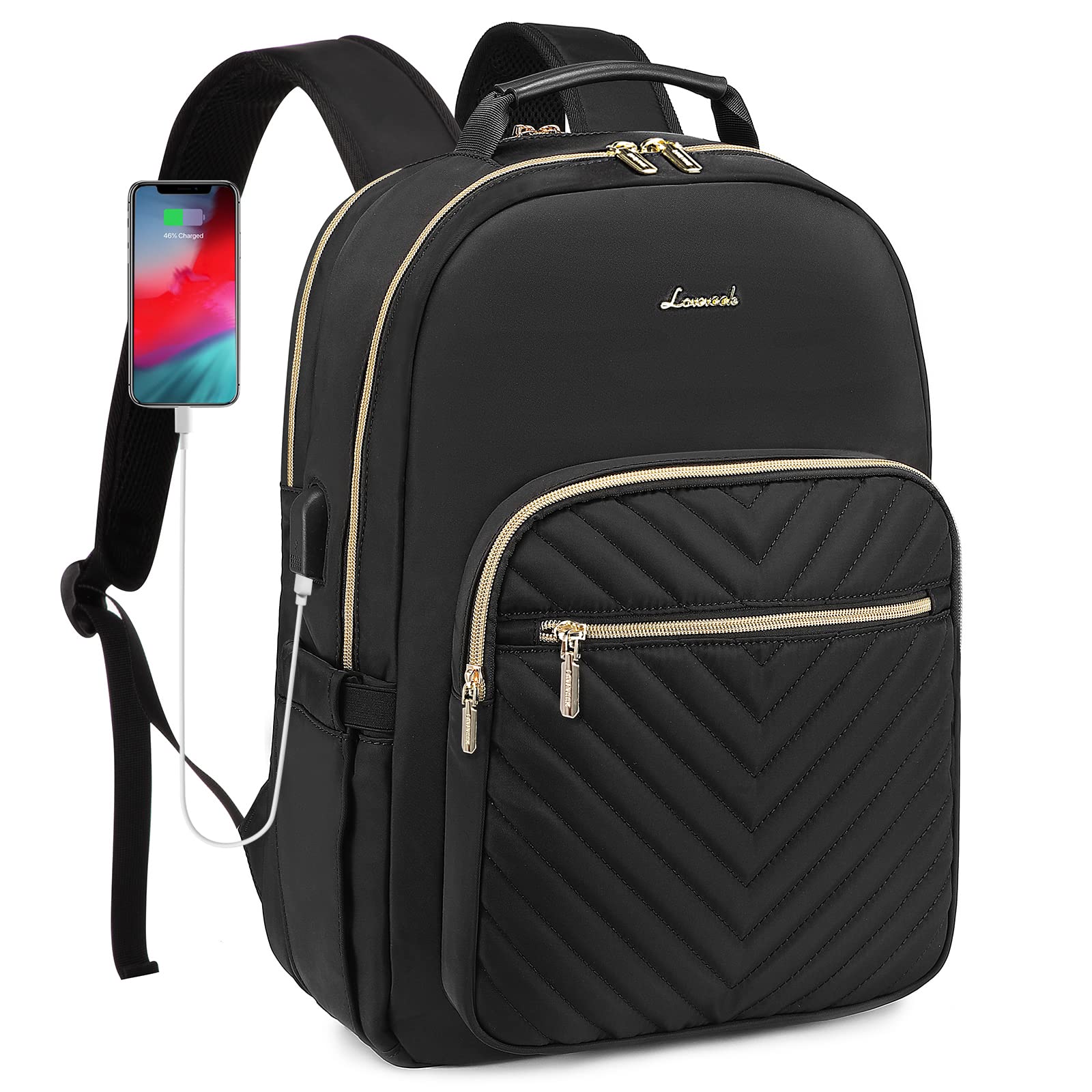 Foto 2 pulgar | Mochila Lovevook Negra para Laptop de 15.6"-Venta Internacional