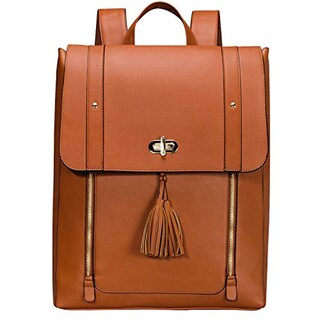 Foto 1 | Mochila Estarer de Piel PU para Mujer 15.6inch Laptop Vintage College School color Marrón - Venta Internacional