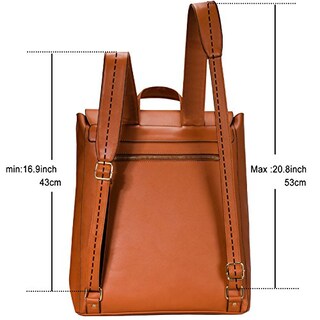 Foto 6 | Mochila Estarer de Piel PU para Mujer 15.6inch Laptop Vintage College School color Marrón - Venta Internacional