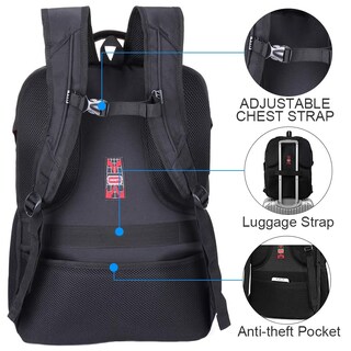 Foto 4 | Mochila Para Portátil Shengts Para Portátil De 18,4 Pulgadas Con Puerto Usb De 50 Litros - Venta Internacional.