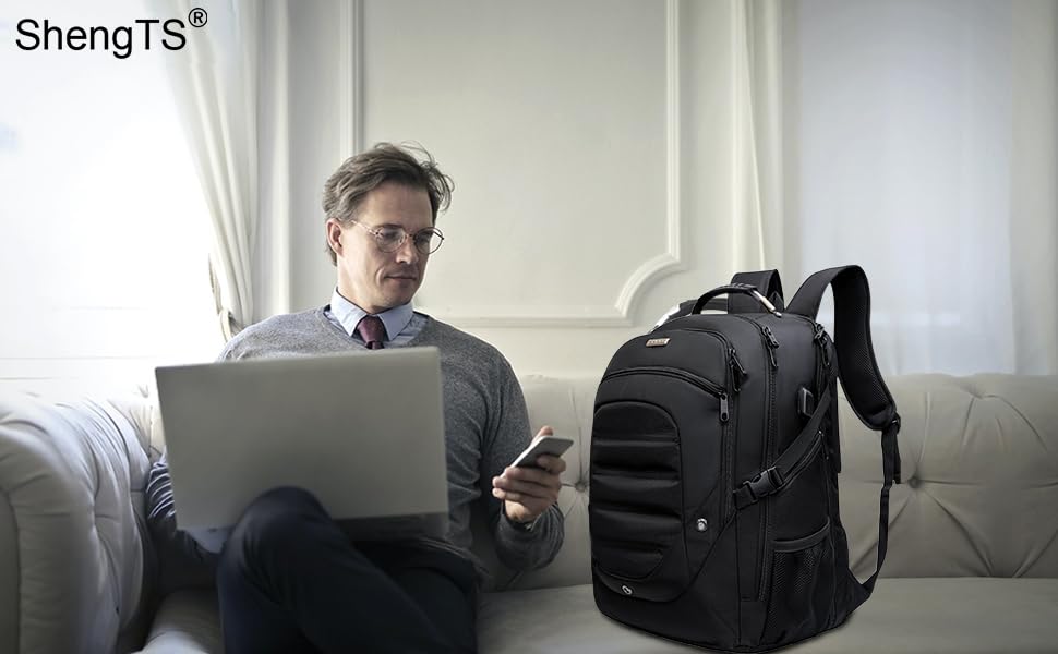 Foto 4 pulgar | Mochila Shengts para Portátil con Puerto Usb - Venta Internacional