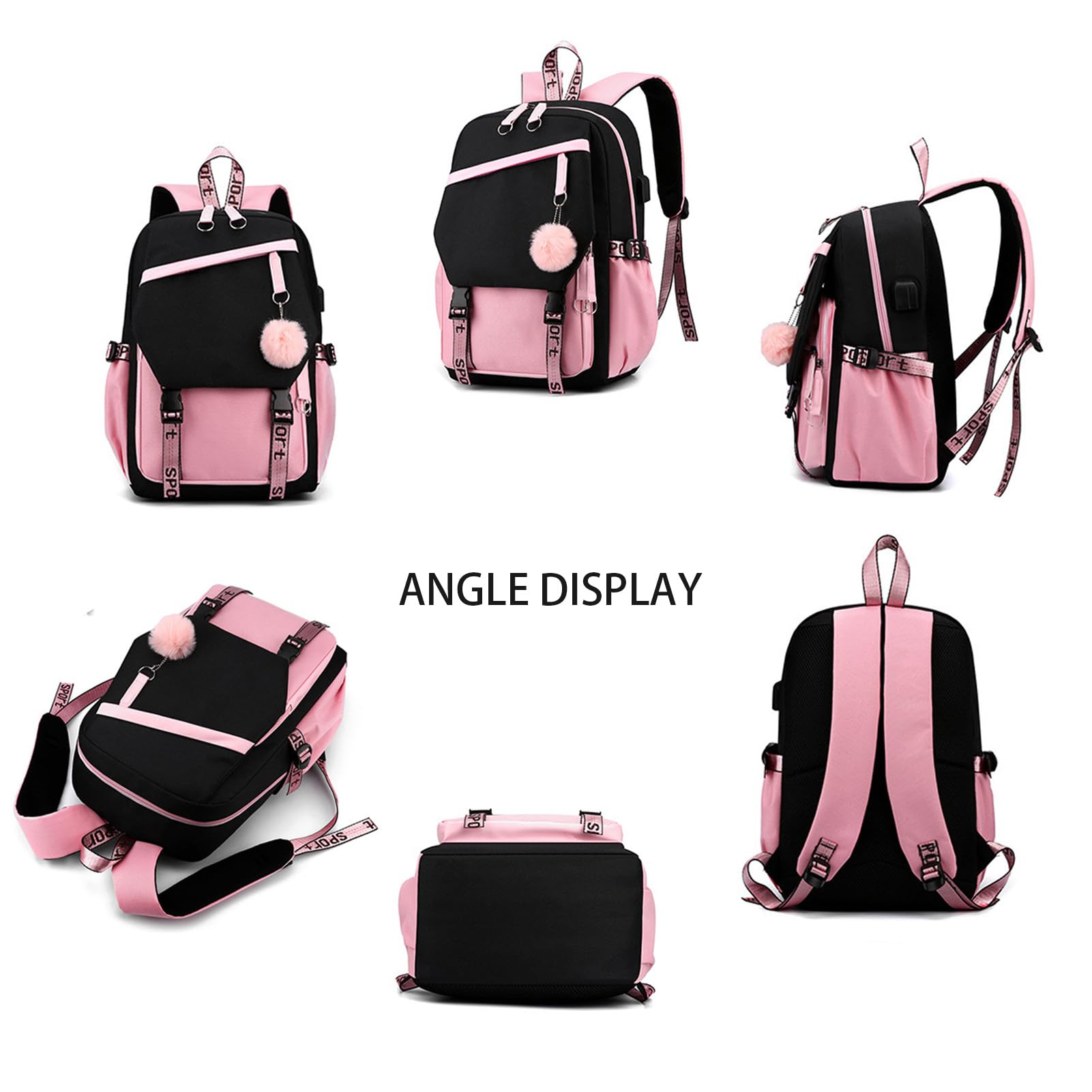 Foto 4 pulgar | Mochila para Portátil Dibujos Animados de Ánime con Puerto de Carga Usb - Venta Internacional