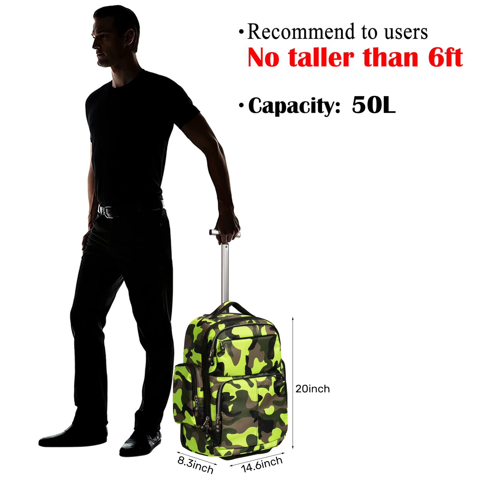 Foto 3 pulgar | Mochila con Ruedas HollyHome 50 L - Venta Internacional