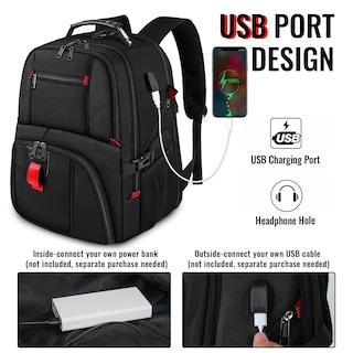 Foto 3 | Mochila Yorepek Travel 50l Con Puerto De Carga Usb Para Portátil De 17 Pulgadas - Venta Internacional