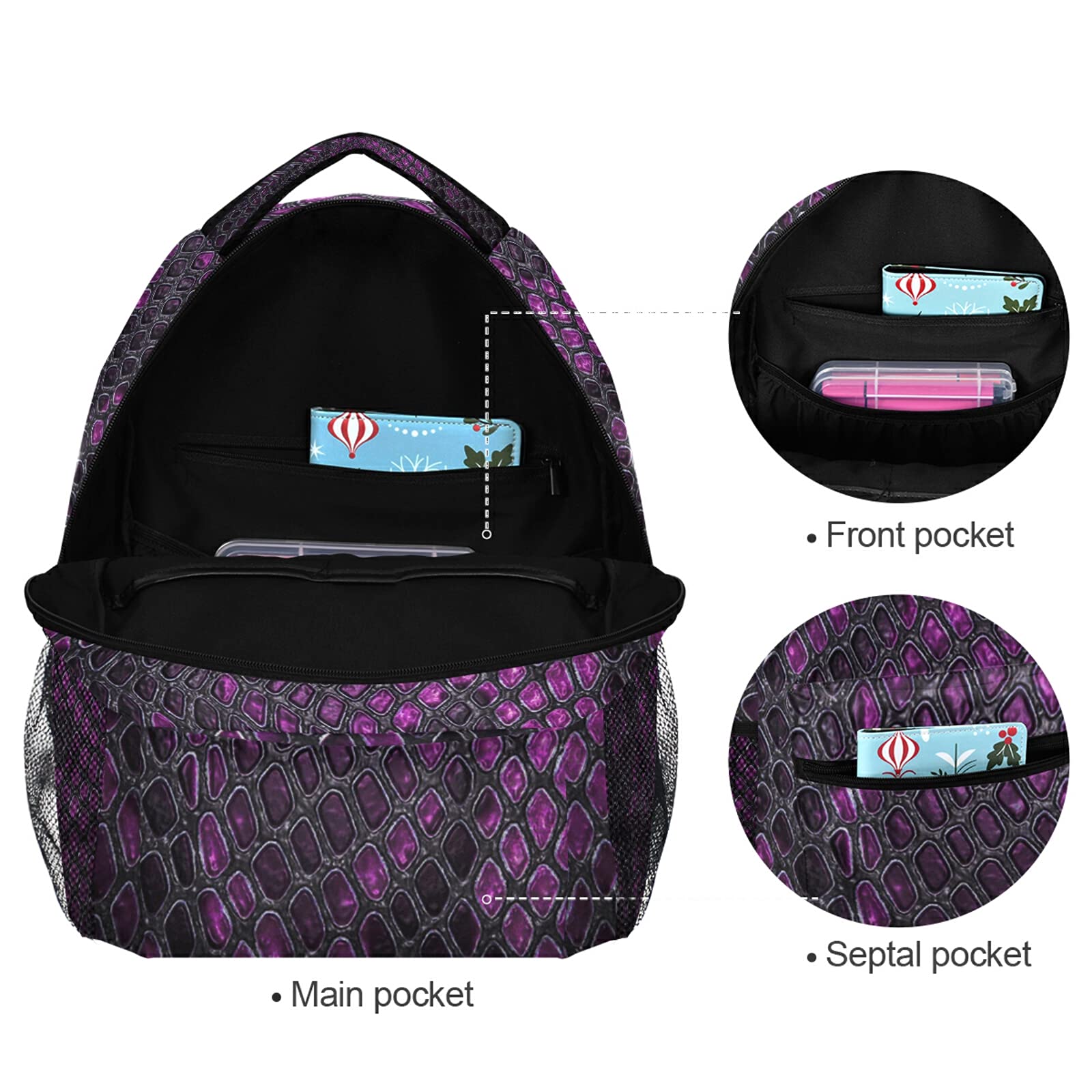 Foto 6 pulgar | Mochila Bolaz Morada para Laptop 16"-Venta Internacional