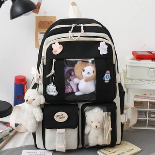 Foto 5 | Mochila Jqwsve Kawaii con Colgantes Y Alfileres - Venta Internacional