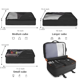 Foto 3 | Mochila de Viaje Bange Carry On de 35 Litros para Portátil de 17,3'' Negra