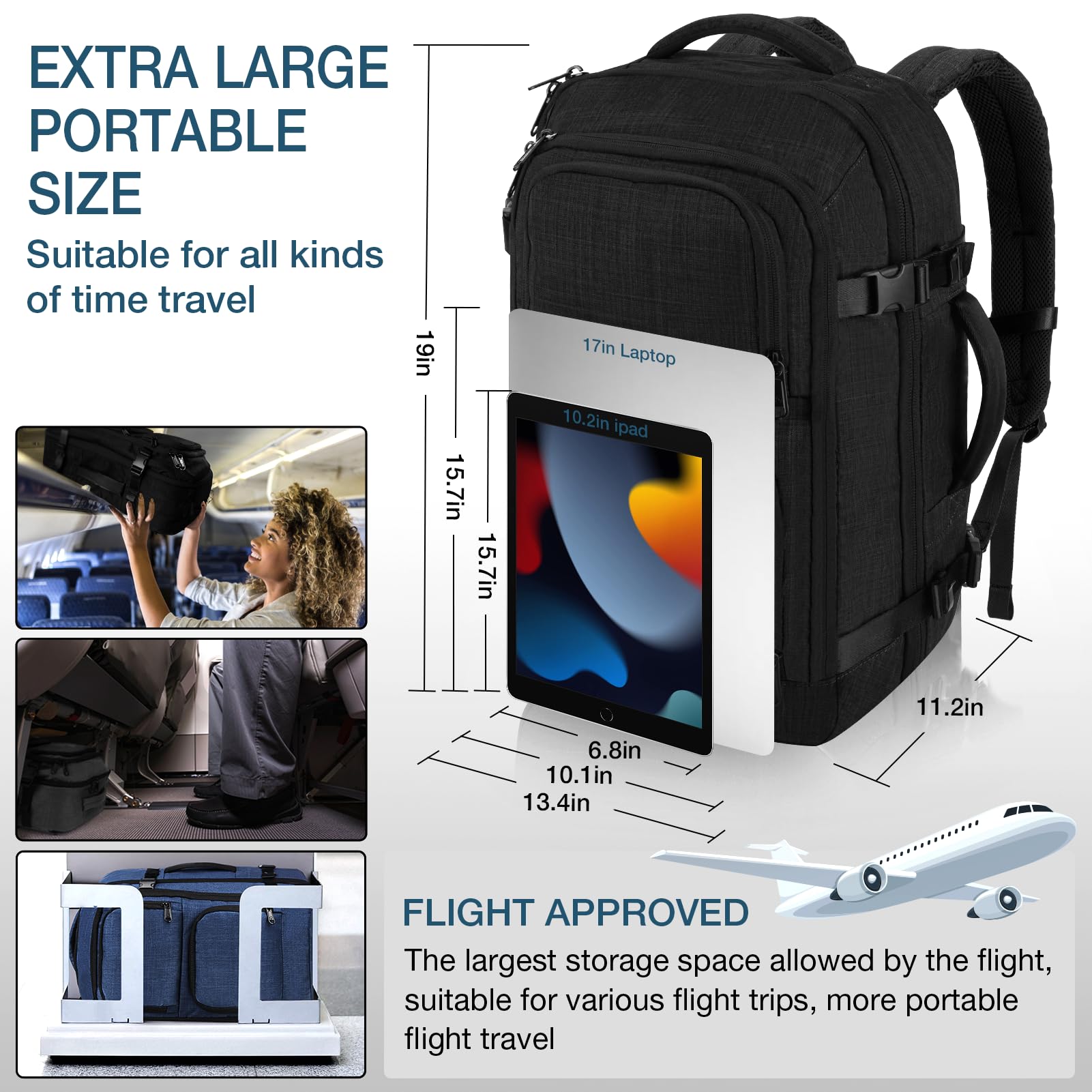 Foto 6 pulgar | Mochila de Viaje Dinictis para Portátil Dinictis Carry-On Flight De 17 Pulgadas - Venta Internacional