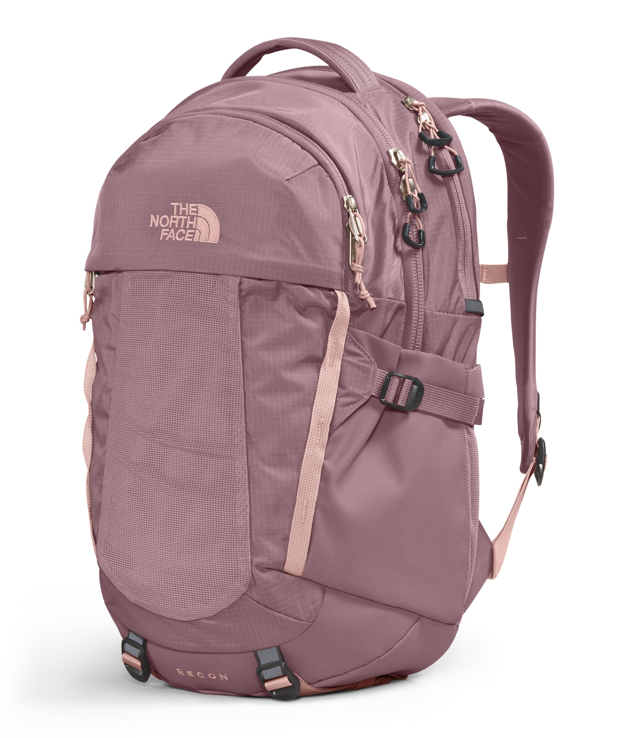 Foto 3 pulgar | Mochila The North Face Recon Fawn Gris/Rosa Para Mujer - Venta Internacional