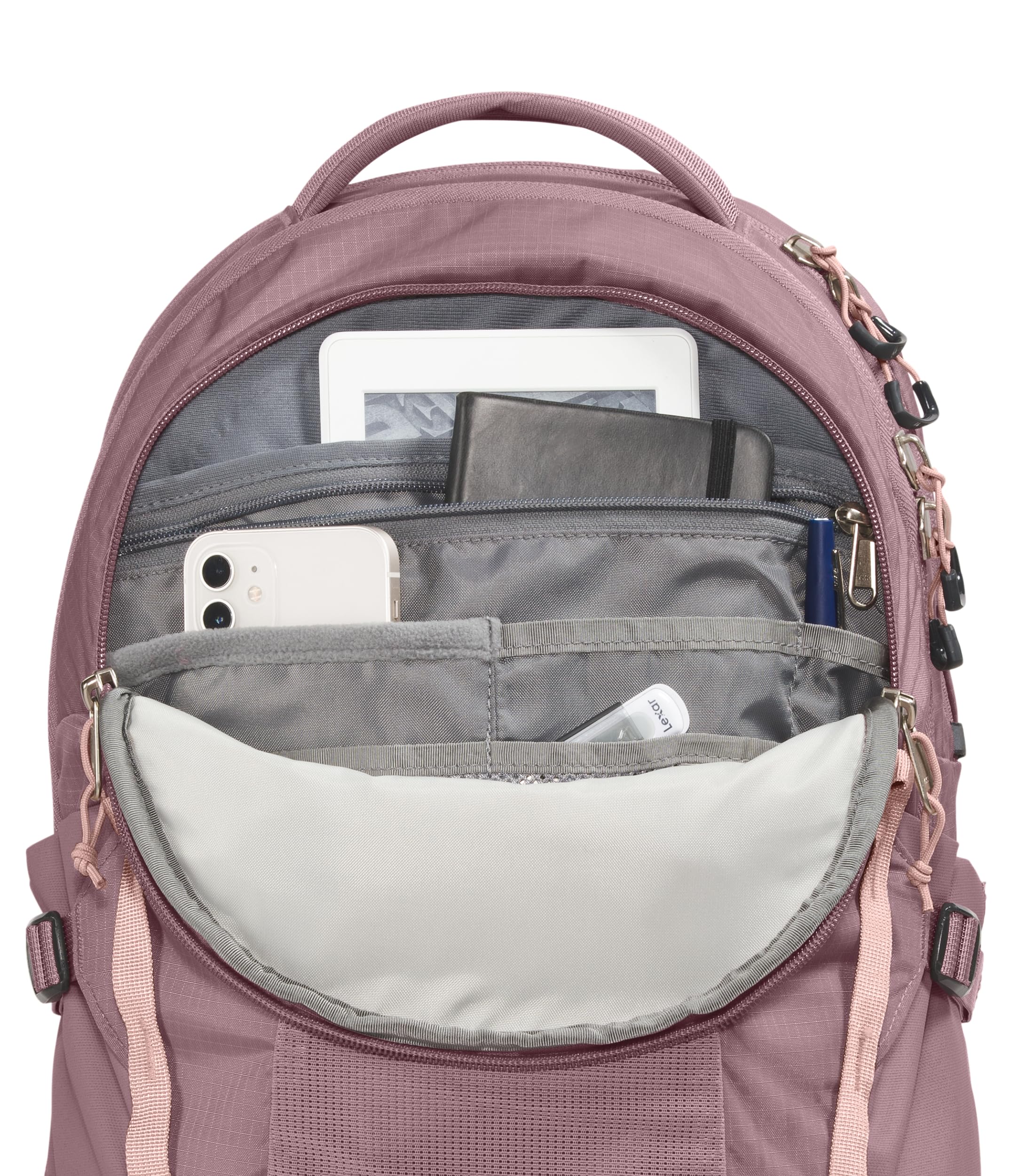 Foto 6 pulgar | Mochila The North Face Recon Fawn Gris/Rosa Para Mujer - Venta Internacional