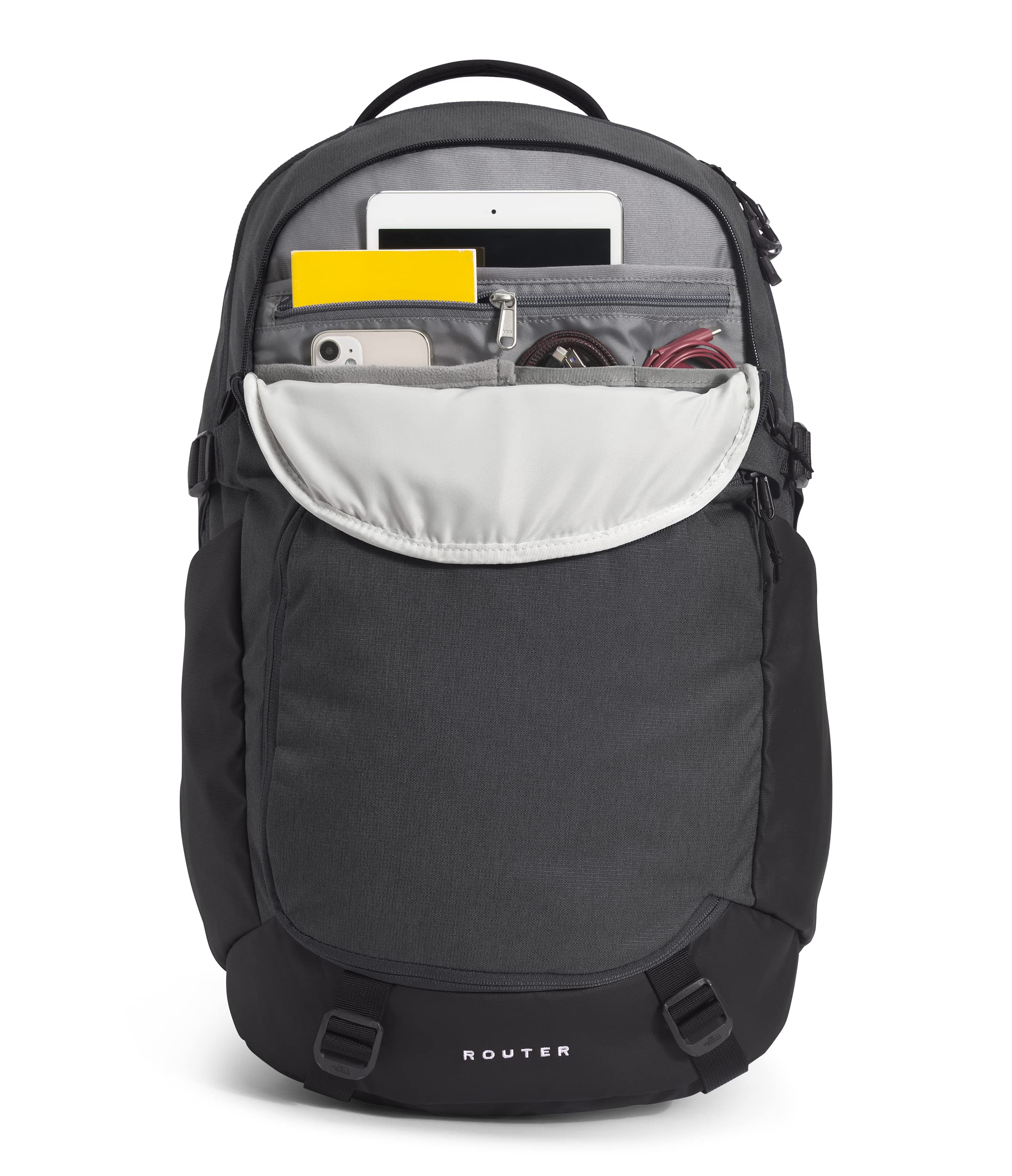 Foto 5 pulgar | Mochila The North Face Router Everyday Asphalt Gris/Negra - Venta Internacional