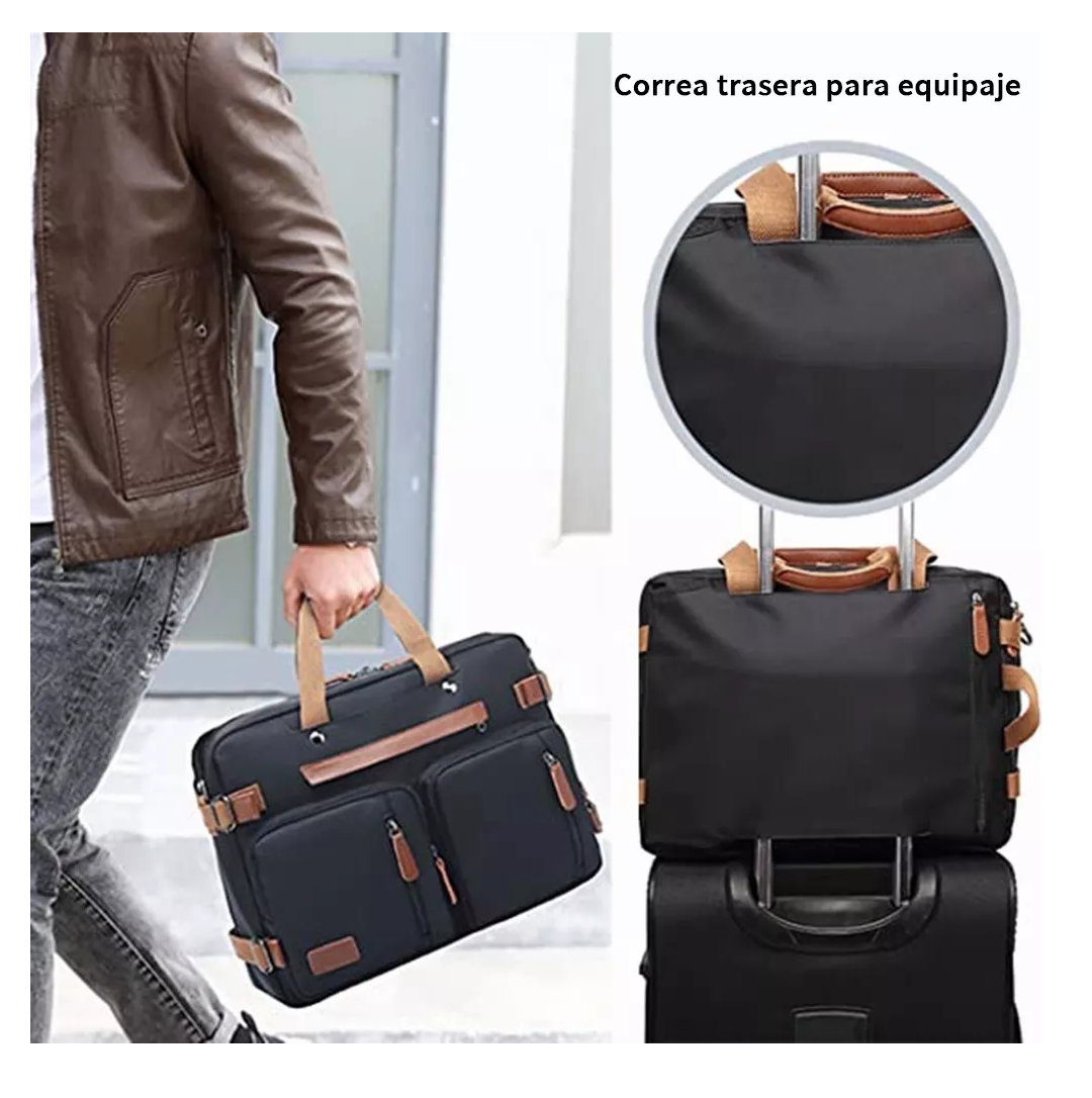 Foto 6 pulgar | Bolso Mensajero 3 en 1 para Laptop de 17.3" Impermeable en Negro