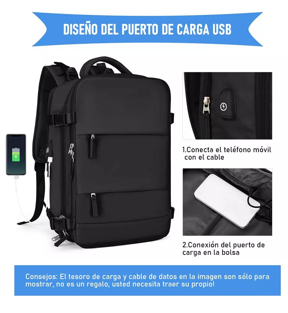 Foto 3 pulgar | Mochila para Portátil Escolar/de Viaje de Gran Capacidad 35l