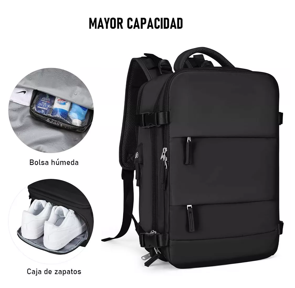 Foto 4 pulgar | Mochila para Portátil Escolar/de Viaje de Gran Capacidad 35l